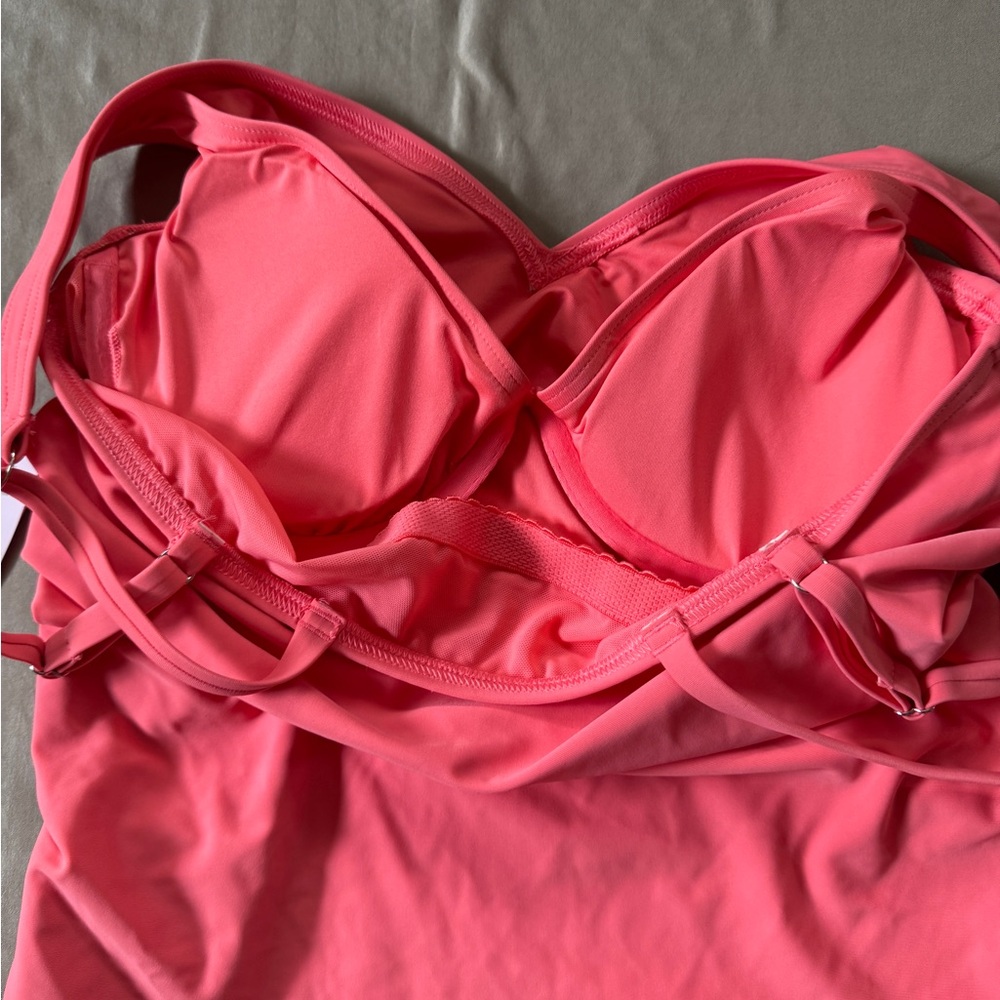 Lands' End Coral Tankini Top size 10 - Picture 5 of 6